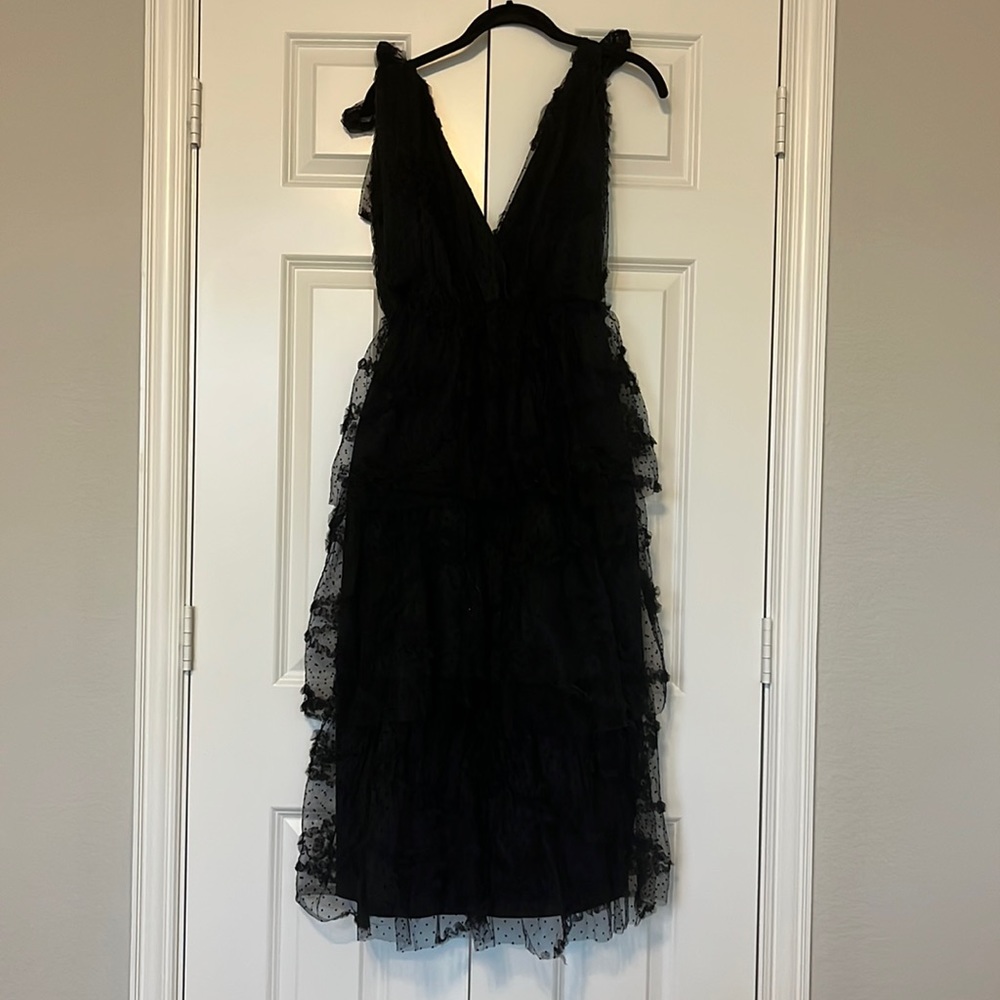 Red Dress Stolen Glances Black Midi Dress Size M worn once in great condition.